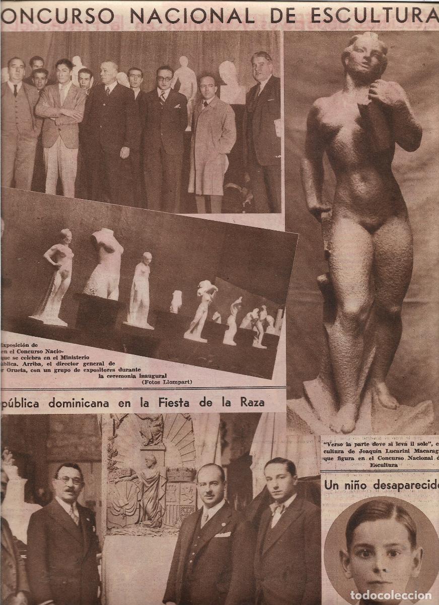 Collectionnisme: A&Ntilde;O 1932 RECORTE PRENSA CONCURSO NACIONAL ESCULTURA JOAQUIN LUCARINI MACARAGA