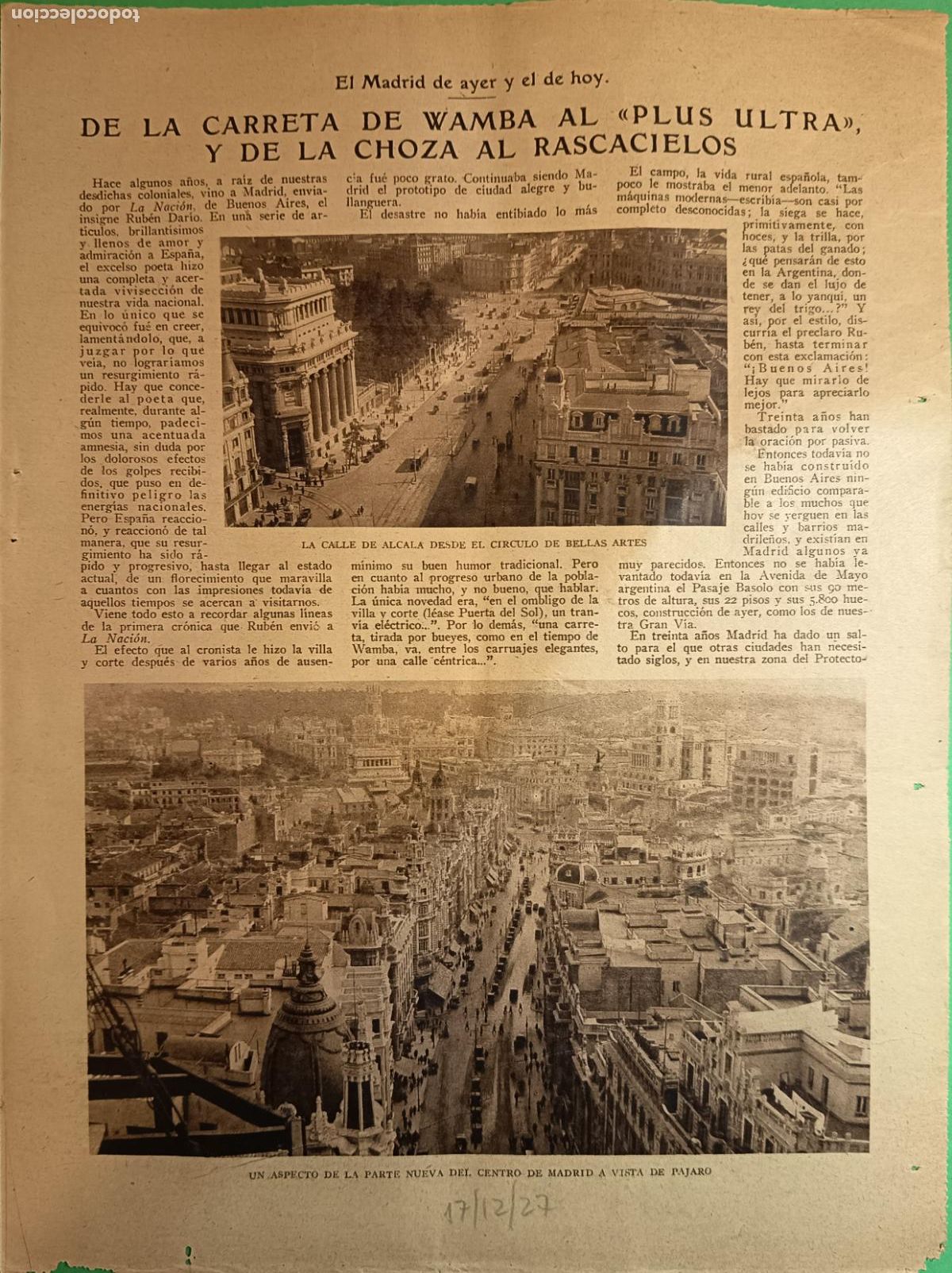 Coleccionismo: DE LA CARRETA DE WAMBA AL `PLUS ULTRA Y DE LA CHOZA AL RASCACIELOS - 17/12/1927