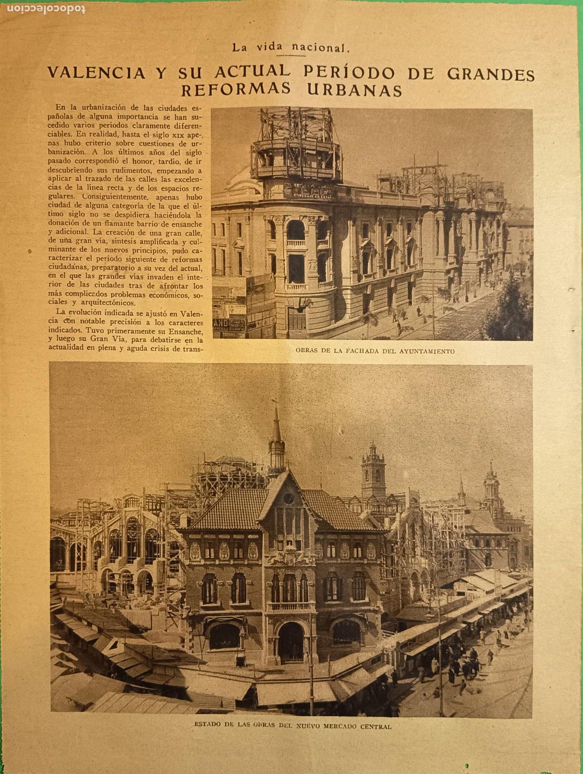 Coleccionismo: VALENCIA Y SUS GRANDES REFORMAS URBANAS - 17/12/1927