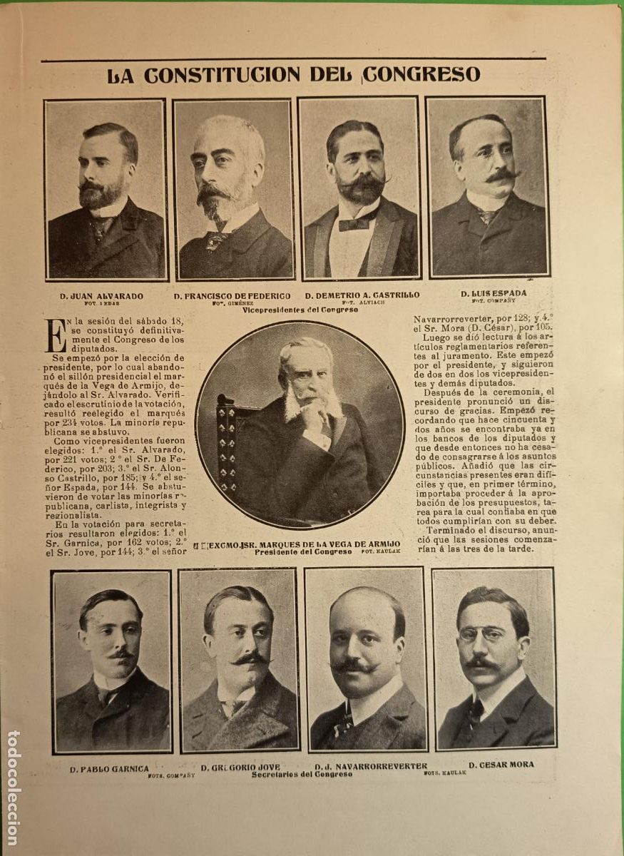 Collezionismo: LA CONSTITUCION DEL CONGRESO - TEATRO DE LA COMEDIA ENRIS BORRAS - 23/11/1905