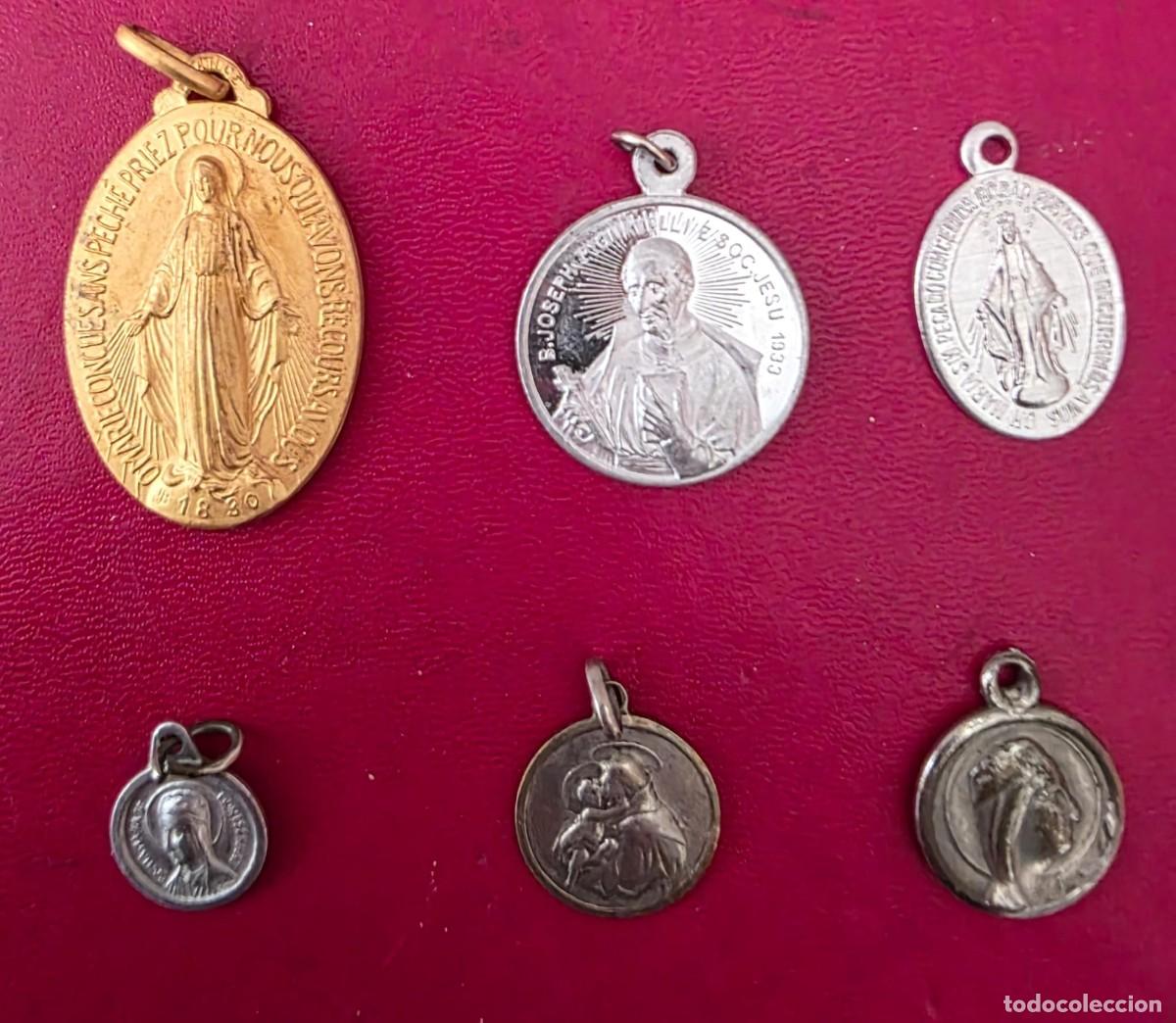 Collectionnisme: Lote de 6 medallas religiosas antiguas &ndash; metal
