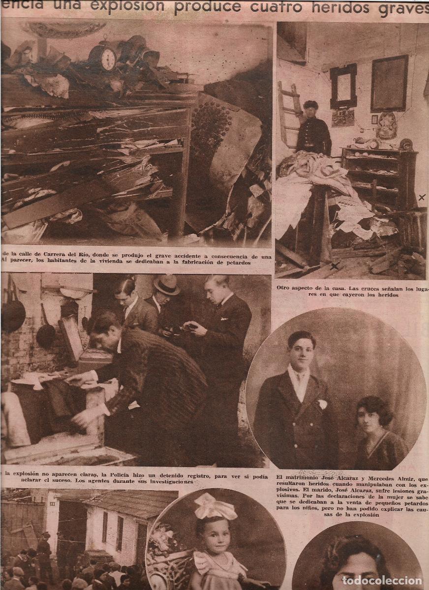 Coleccionismo: A&Ntilde;O 1932 VALENCIA EXPLOSION CASA CARRERA DEL RIO FABRICACION PETARDOS JOSE ALCARAZ MERCEDES ALMIR