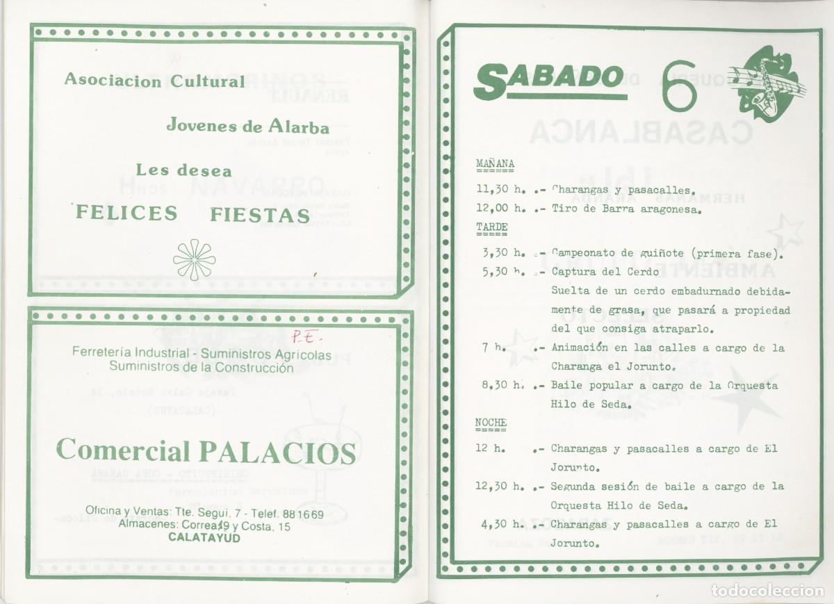 Coleccionismo: Programa fiestas Alarba (Zaragoza). 1988 . - Foto 3