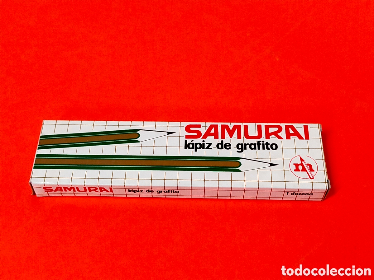 Coleccionismo: Caja l&aacute;pices grafito samurai a&ntilde;os 80 - Foto 2