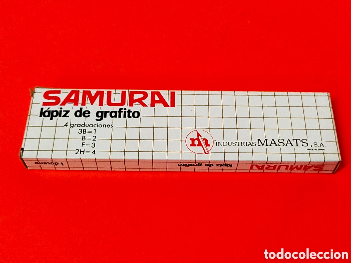 Coleccionismo: Caja l&aacute;pices grafito samurai a&ntilde;os 80 - Foto 3