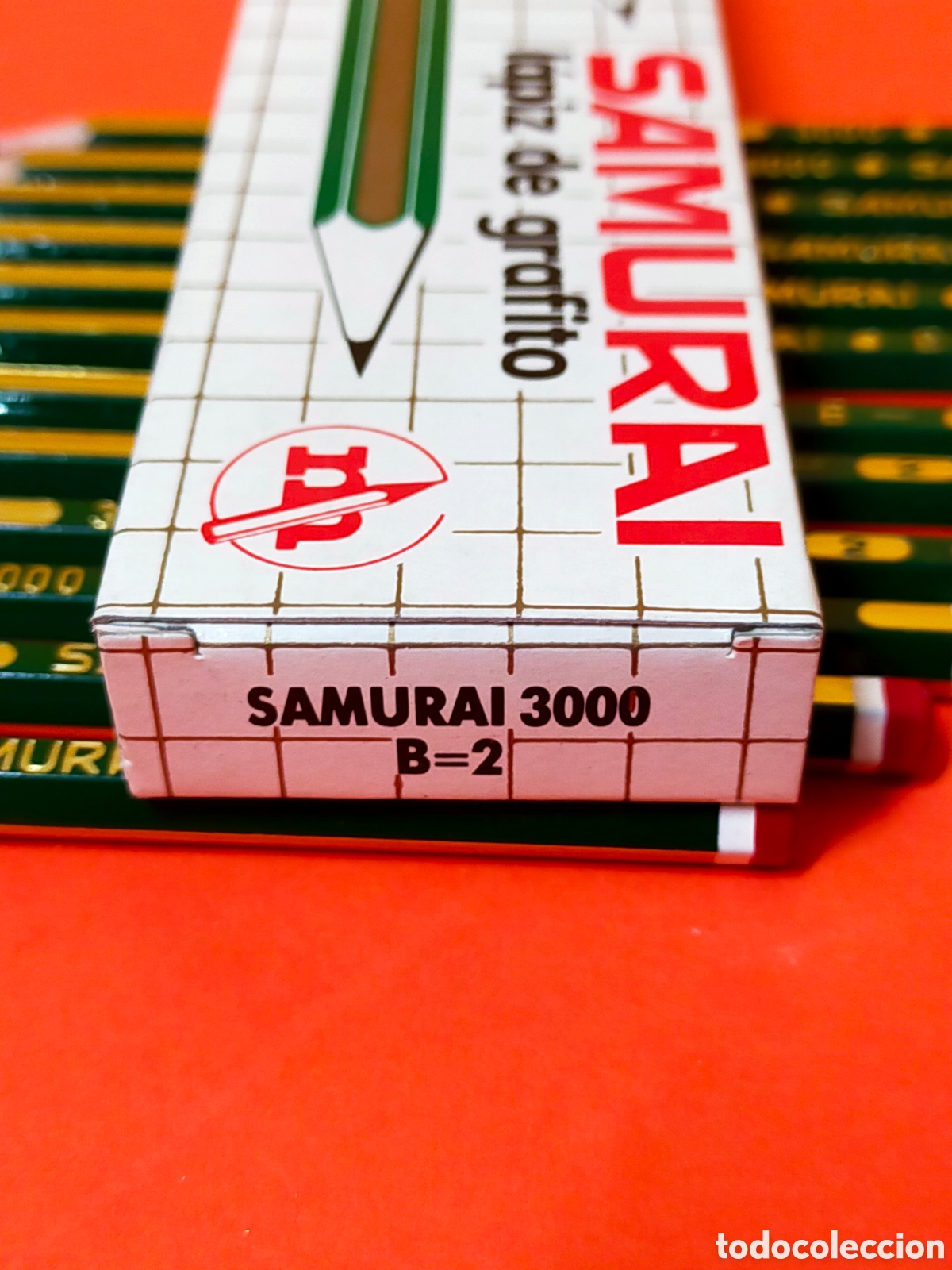 Coleccionismo: Caja l&aacute;pices grafito samurai a&ntilde;os 80 - Foto 1