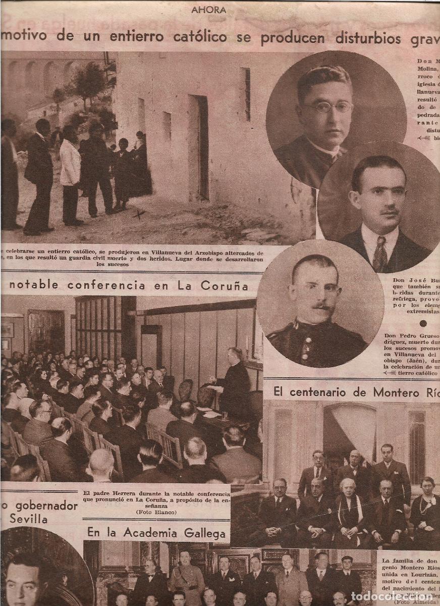 Sammelleidenschaft Papier: A&Ntilde;O 1932 RECORTE PRENSA VILLANUEVA DEL ARZOBISPO DISTURBIOS ENTIERRO CATOLICO MUERTE GUARDIA CIVIL