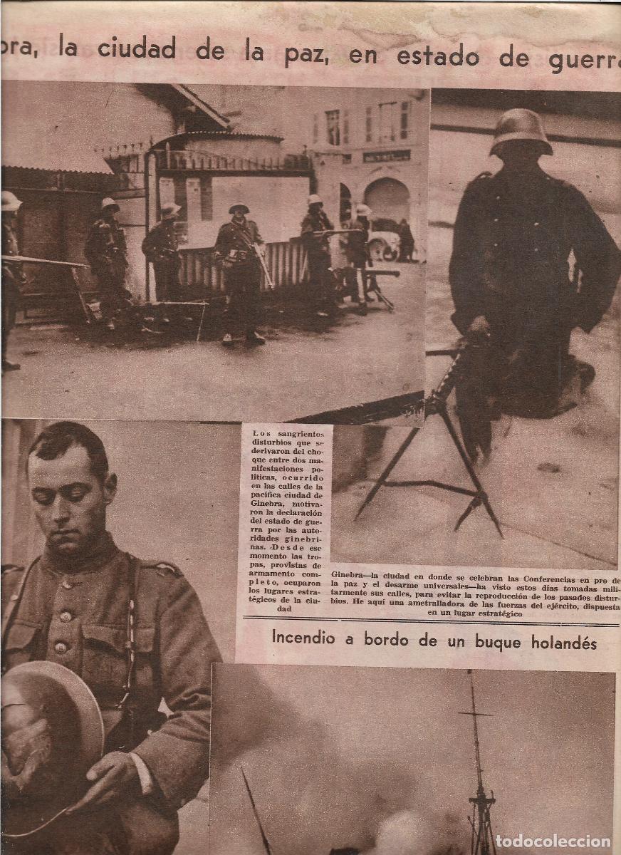 Coleccionismo: A&Ntilde;O 1932 RECORTE PRENSA GINEBRA SUIZA LA CIUDAD DE LA PAZ EN ESTADO DE GUERRA DISTURBIOS SOLDADOS