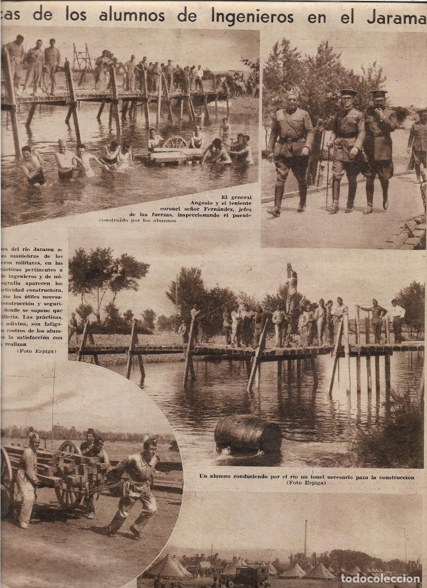 Coleccionismo: A&Ntilde;O 1932 RECORTE PRENSA PRACTICAS ALUMNOS DE INGENIERIA INGENIEROS EN EL JARAMA