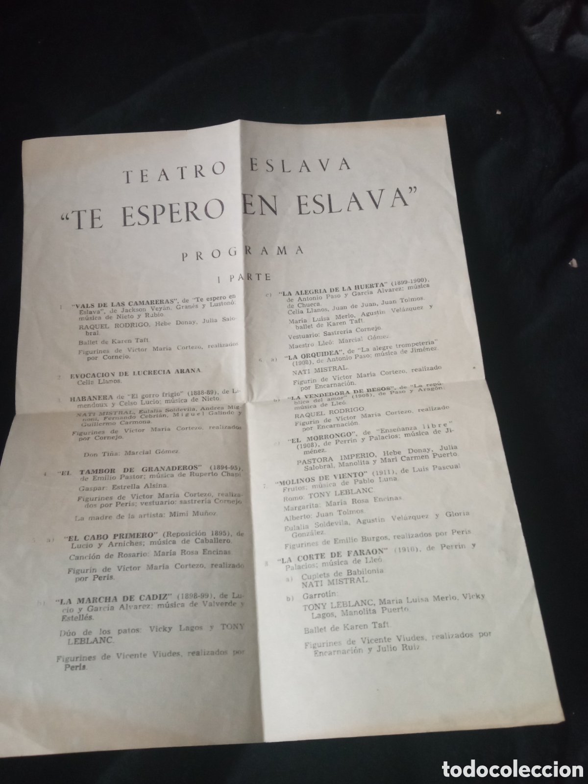 Colecionismo: Antiguo programa, Teatro Eslava, Te Espero en el Eslava