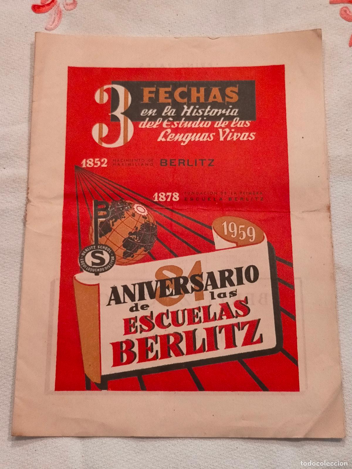 Colecionismo: 3 fechas en la historia del estudio de las lenguas vivas Berlitz aniversario de las escuelas 1959