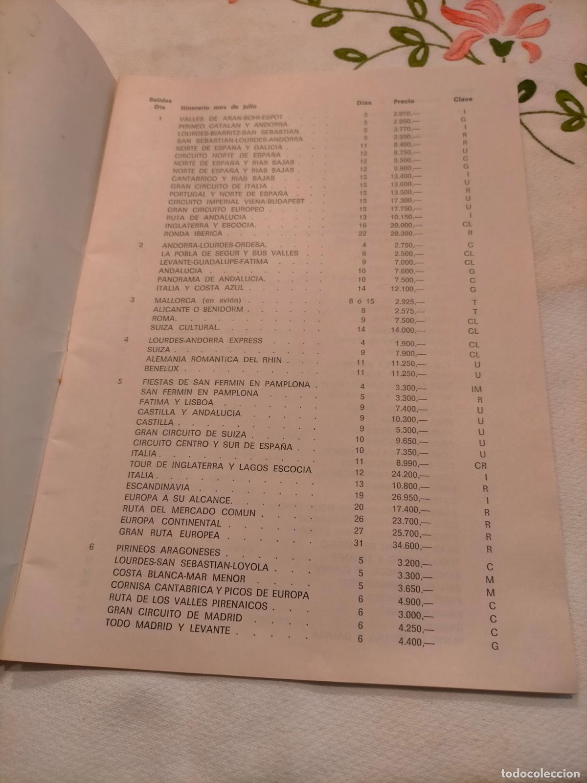 Coleccionismo: Programa excursiones de verano 1970 viajez Cevasa Barcelona - Foto 2