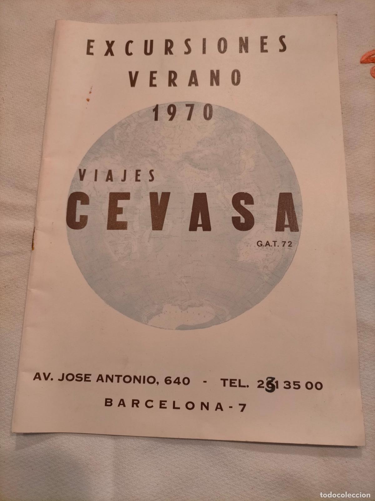 Coleccionismo: Programa excursiones de verano 1970 viajez Cevasa Barcelona
