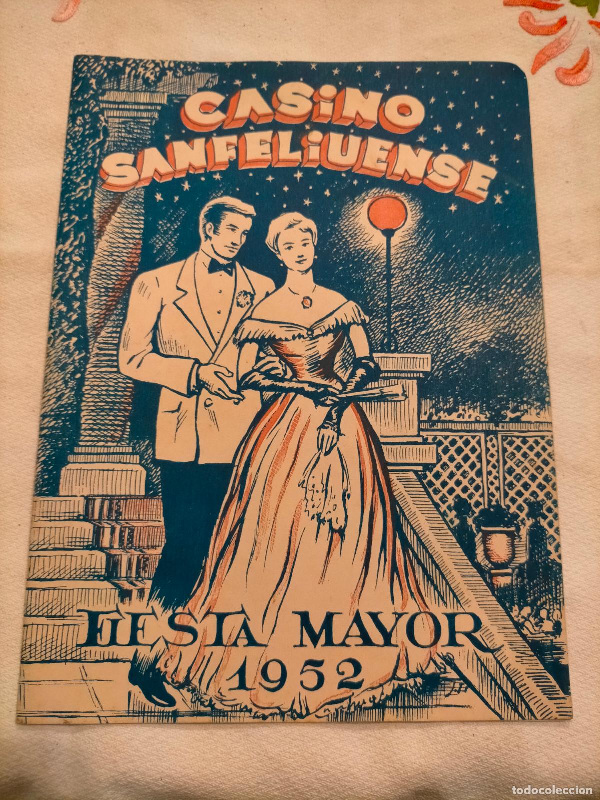 Coleccionismo: Casino sanfeliuense fiesta mayor 1952 programa festa major San Sant Feliu de Llobregat