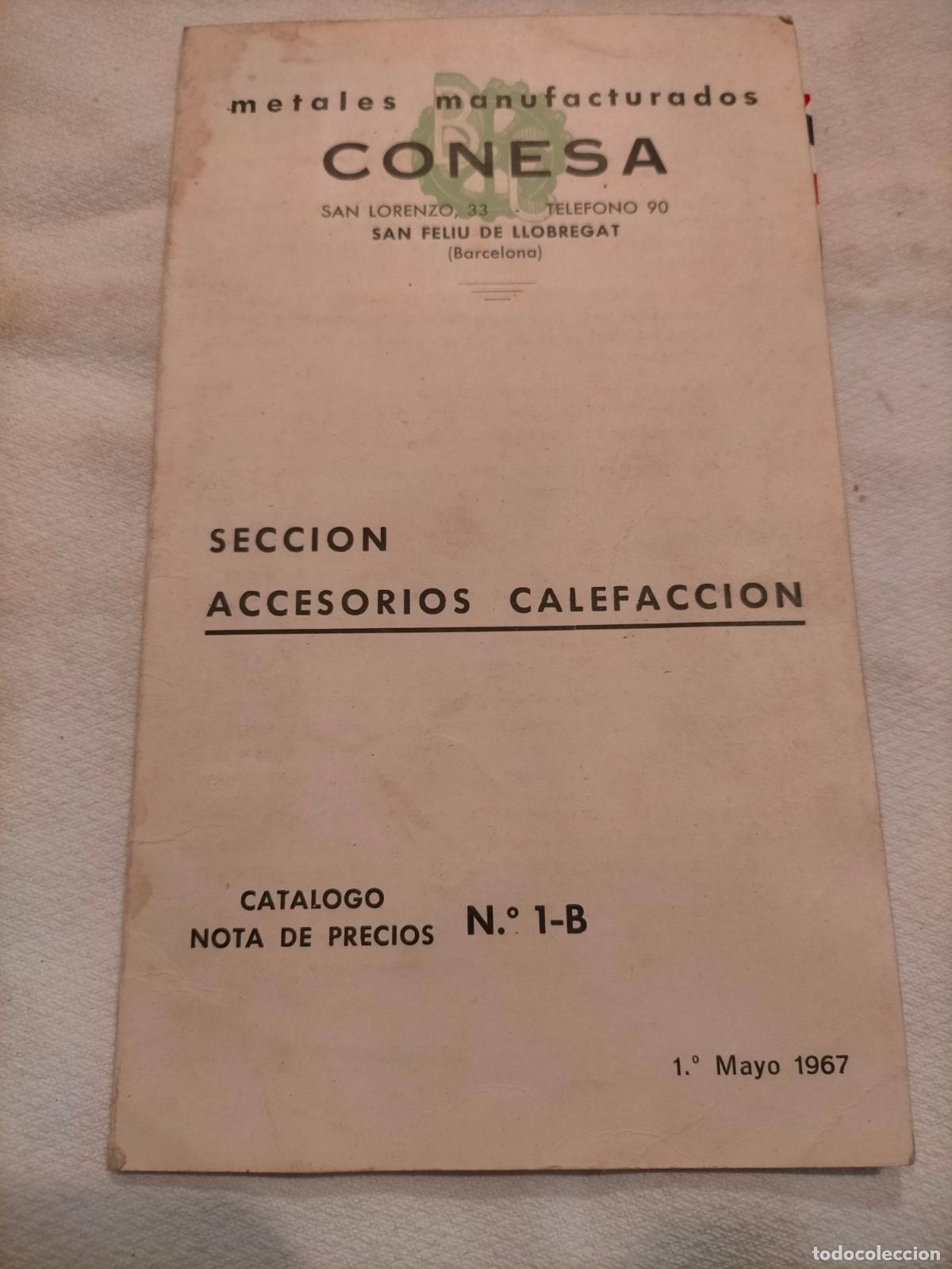 Collezionismo: Cat&aacute;logo metales manufacturados Conesa San Feliu de Llobregat Barcelona accesorios calefacci&oacute;n