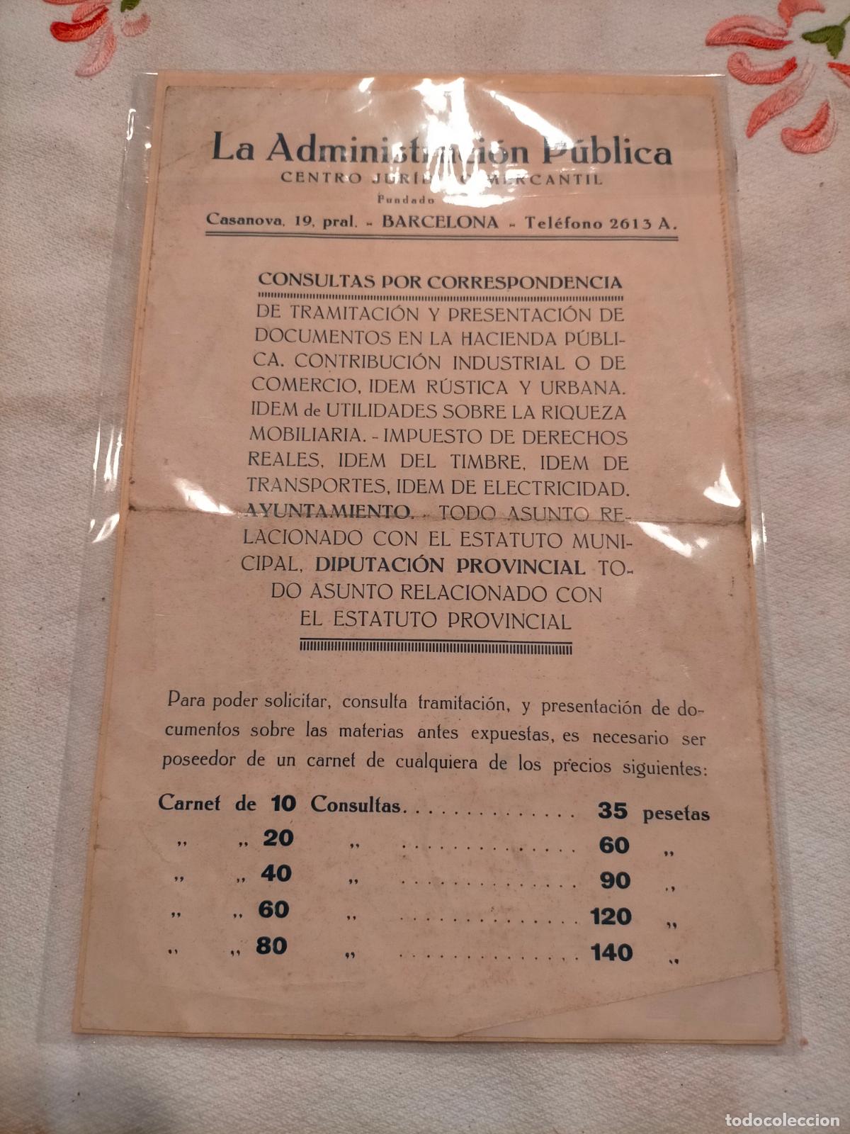 Collezionismo: La administraci&oacute;n p&uacute;blica centro jur&iacute;dico mercantil Manresa a&ntilde;os 20 1924