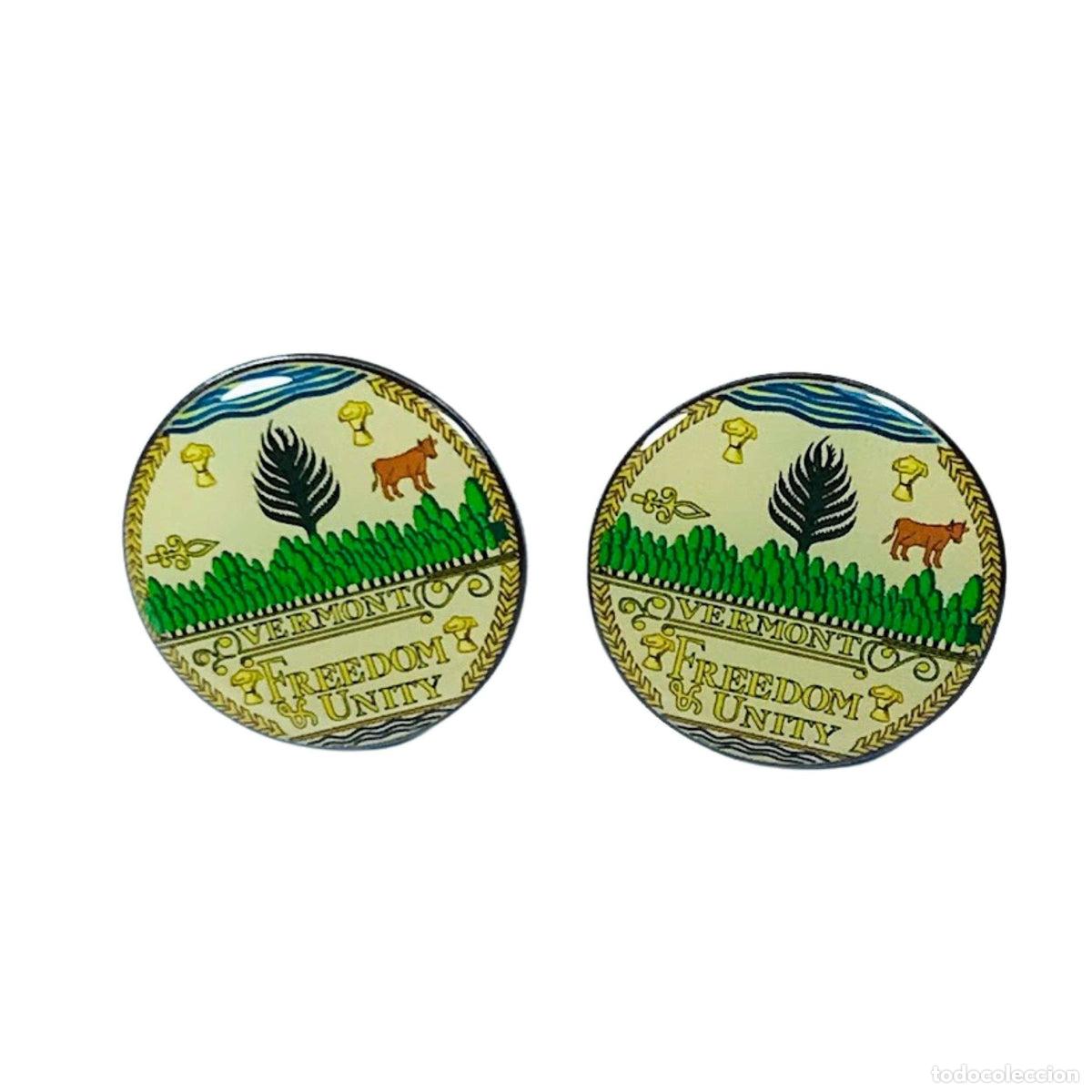 Colecionismo: Gemelos - Escudo Estado Vermont - USA