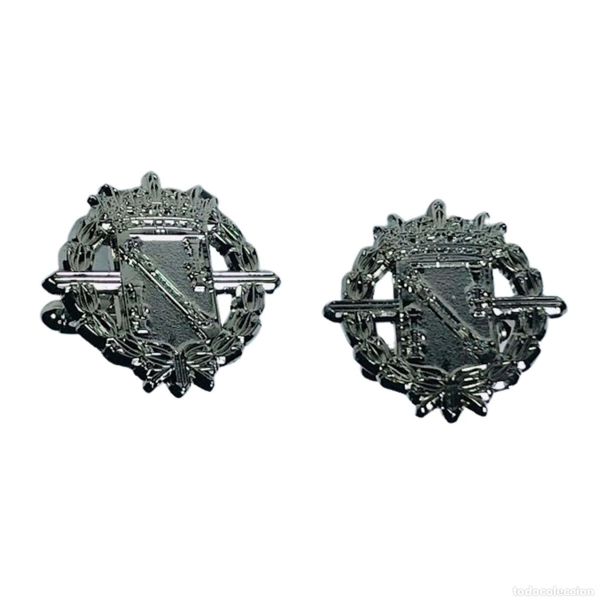 Colecionismo: Gemelos Color Plata - Escudo de Francisco Franco - Espa&ntilde;a