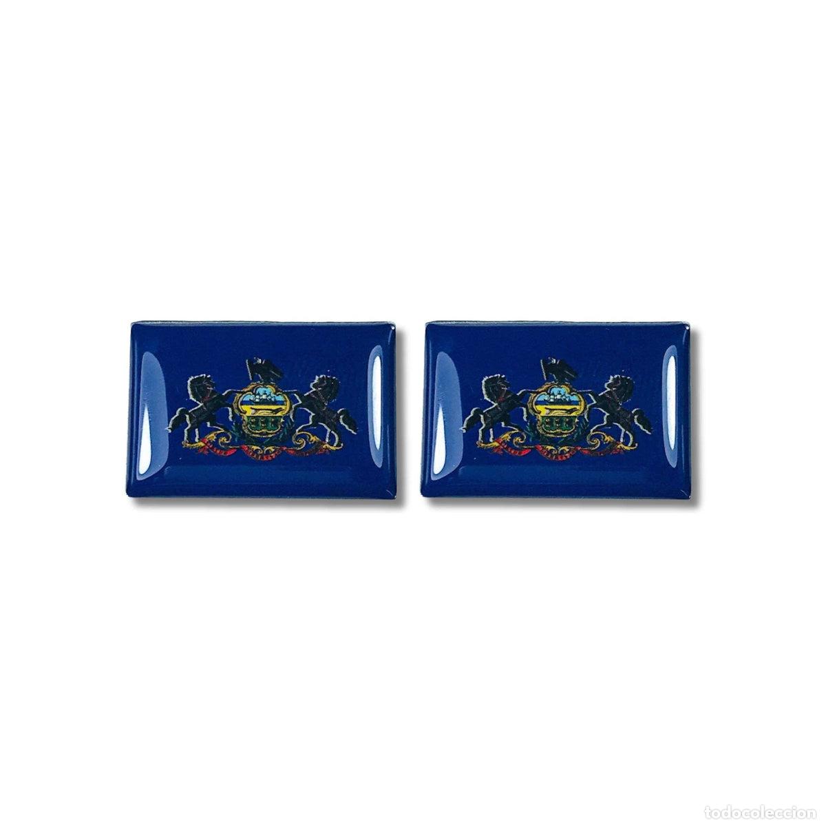 Coleccionismo: Gemelos - Bandera Estado Pennsylvania - USA