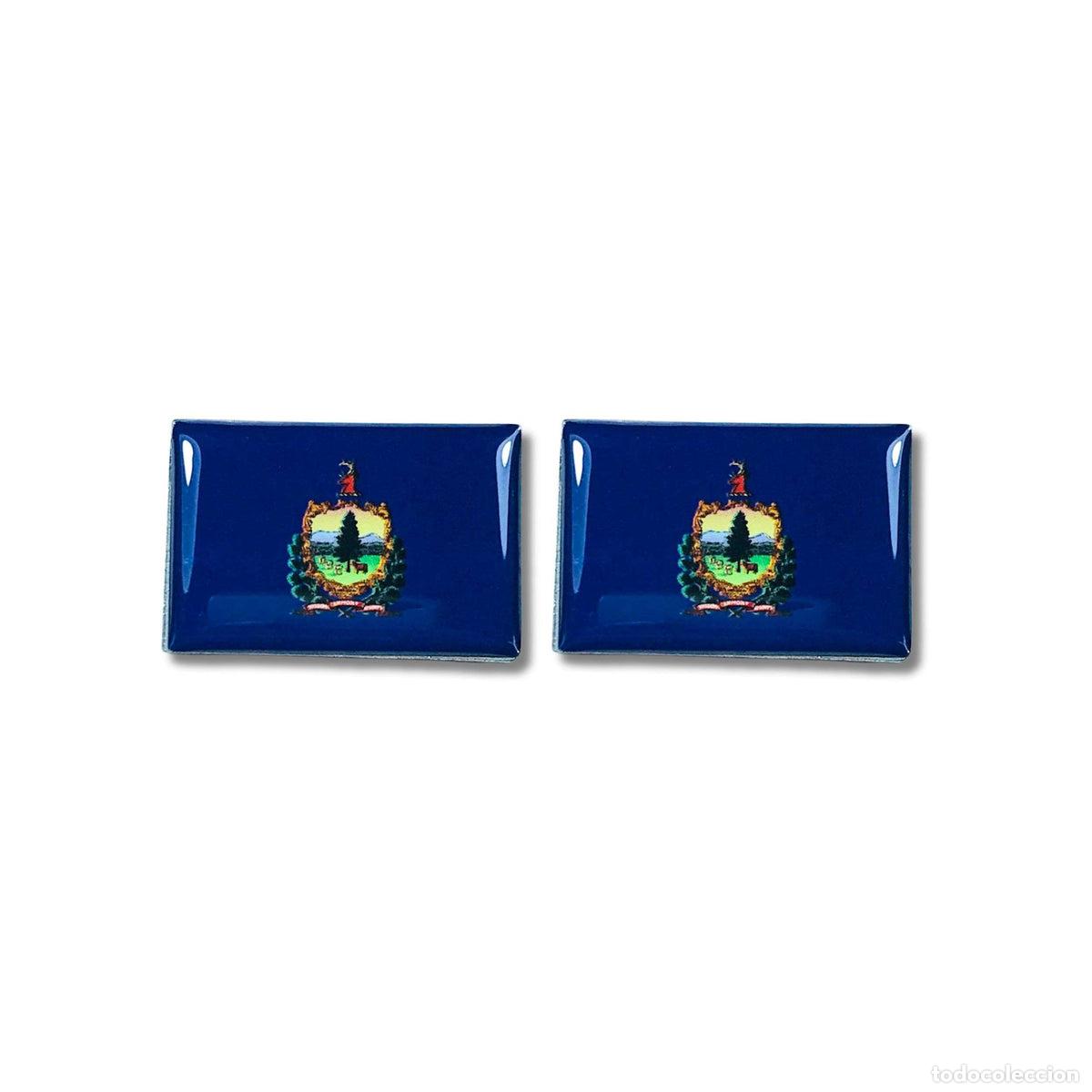 Coleccionismo: Gemelos - Bandera Estado Vermont - USA