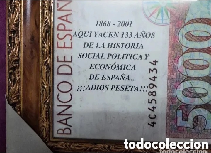 Coleccionismo: Billete enmarcado de 5000 - Foto 5