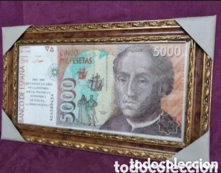 Coleccionismo: Billete enmarcado de 5000 - Foto 7