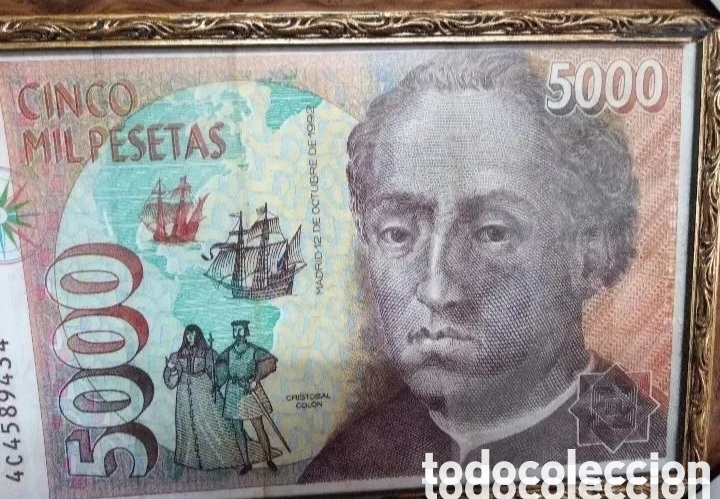 Coleccionismo: Billete enmarcado de 5000 - Foto 8