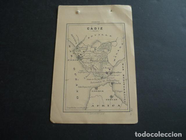 Collectionnisme: CADIZ MAPA HACIA 1890 8,5 X 13 CM J. REINOSO DIBUJANTE Y GRABADOR