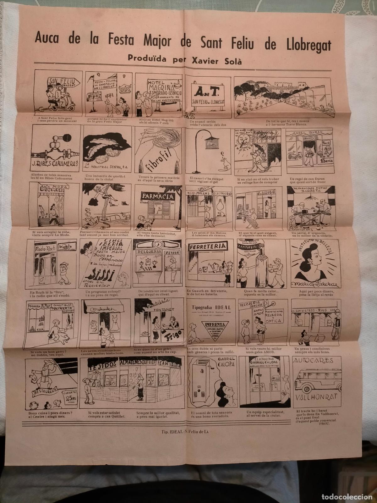 Collezionismo: Auca de la Festa Major de Sant Feliu de Llobregat produ&iuml;da per Xavier Sol&agrave; Ideal