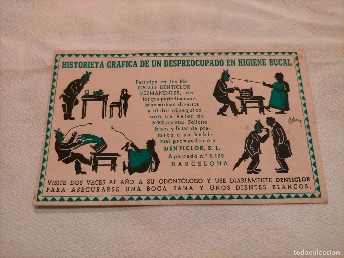 Coleccionismo: Historieta grafica de un despreocupado en higiene bucal regalos denticlor permanentes Barcelona