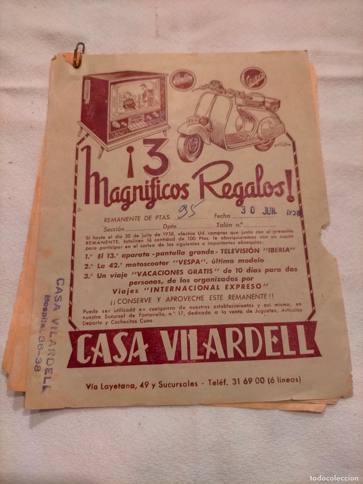 Collezionismo: Lote carteles folletos publicidad Casa Vilardell 3 magn&iacute;ficos regalos a&ntilde;os 50 Barcelona
