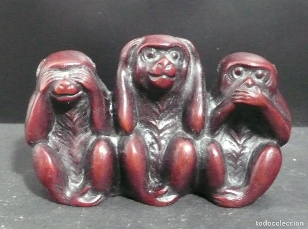 Coleccionismo: TRES MONOS EN RESINA - Foto 4