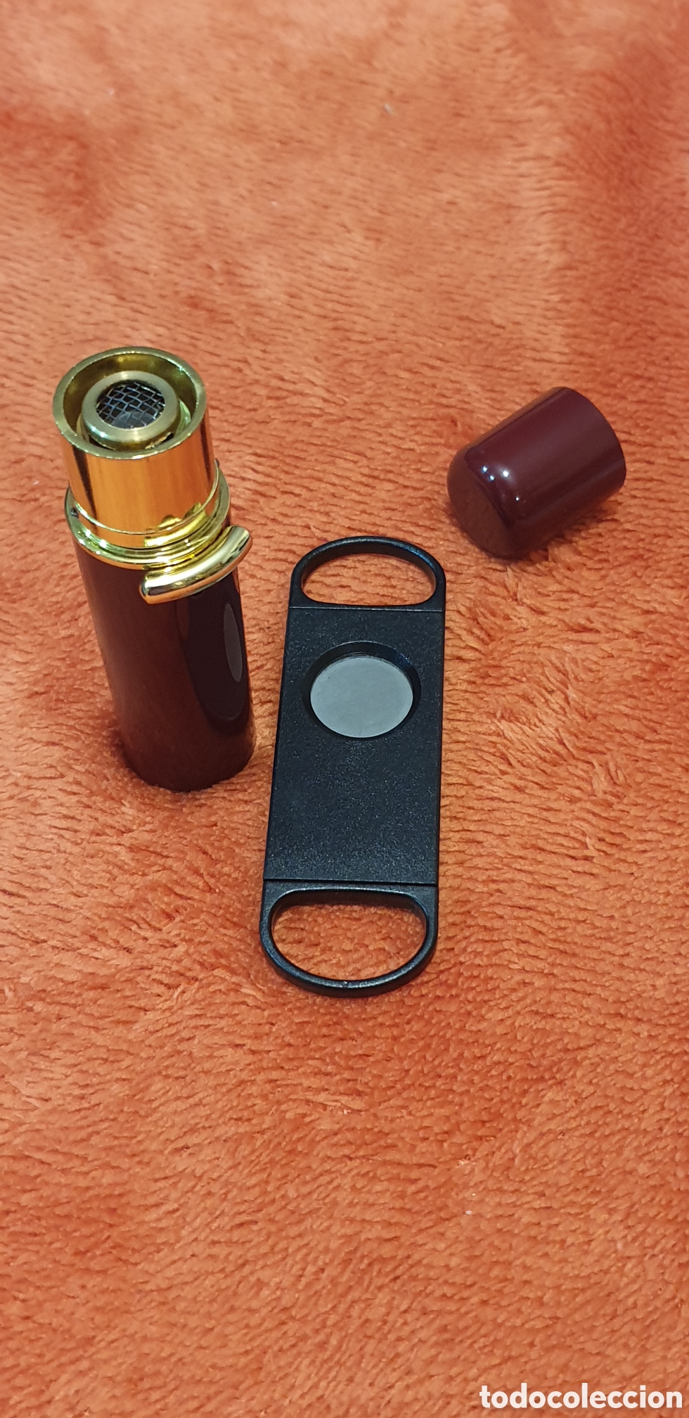 Coleccionismo: Mechero vintage para puro + corta puro de acero.