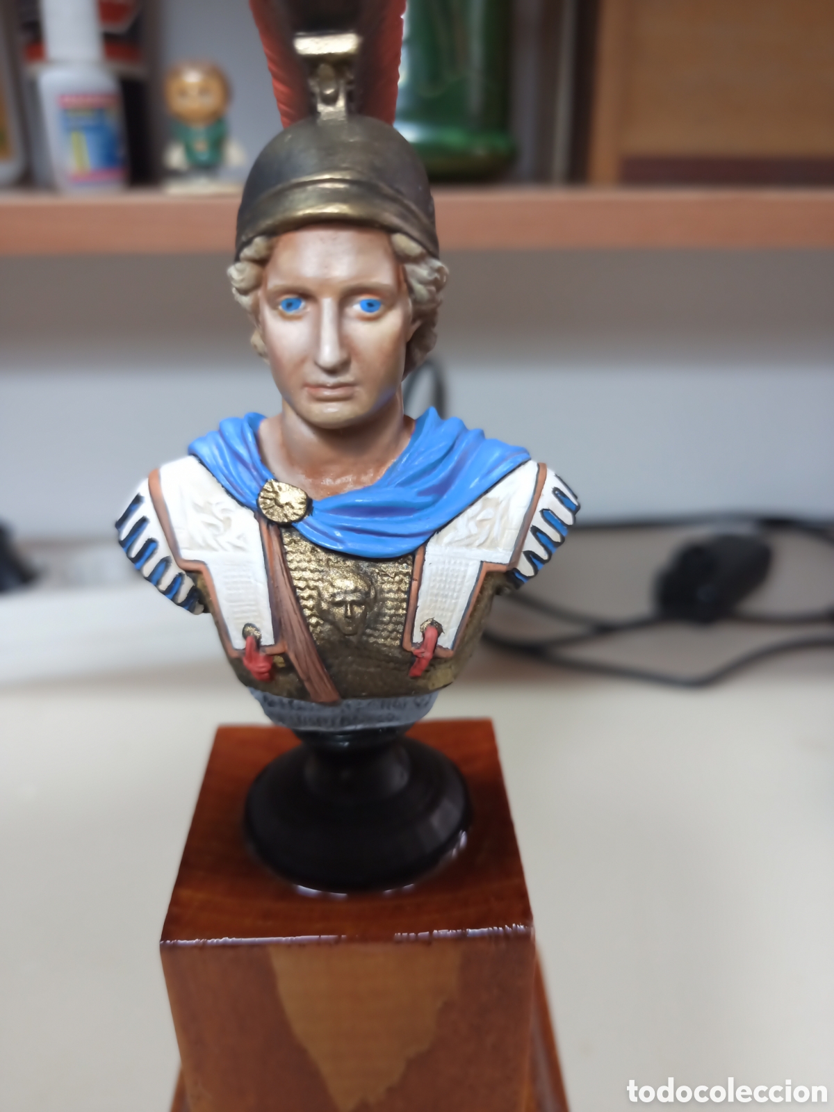 Coleccionismo: Busto de Alejandro magno pintado a mano - Foto 2