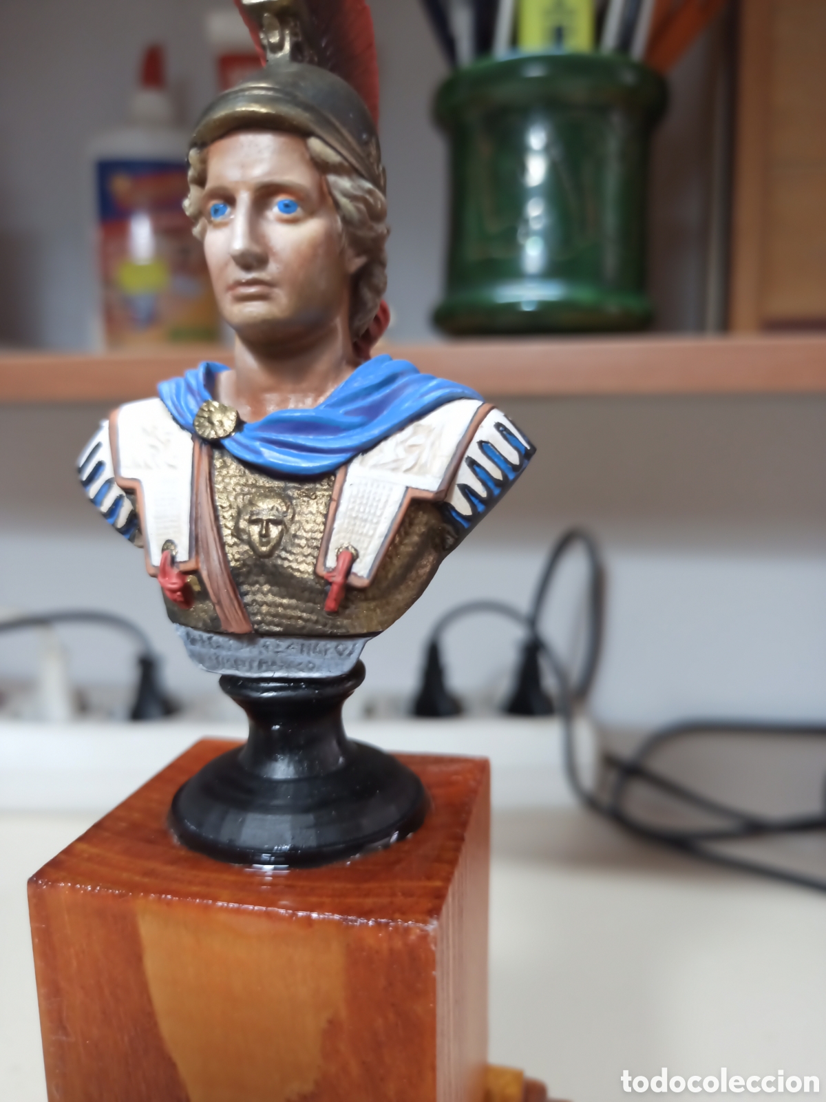 Coleccionismo: Busto de Alejandro magno pintado a mano - Foto 3