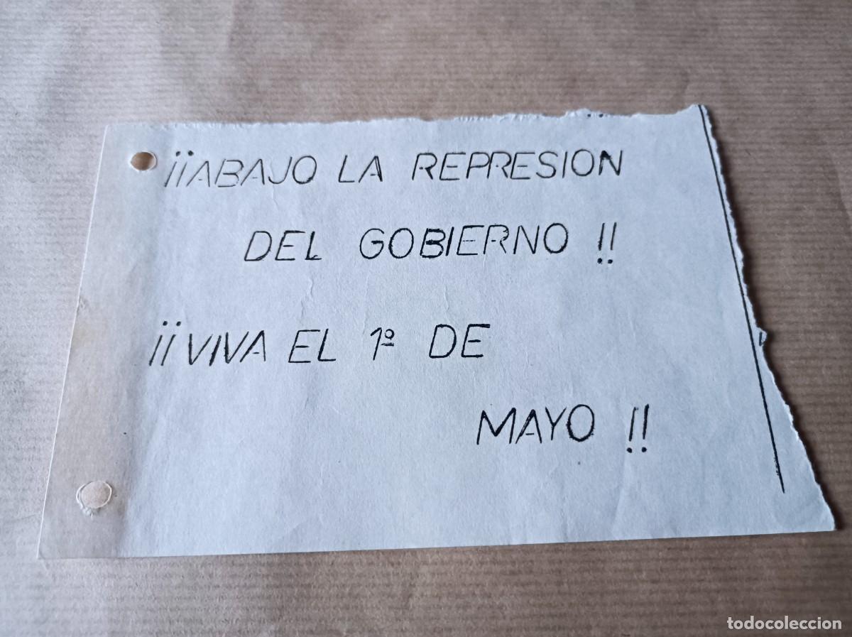 Coleccionismo: DOCUMENTO 1&ordm; DE MAYO ABAJO LA REPRESI&Oacute;N DEL GOBIERNO - &Eacute;POCA TRANSICI&Oacute;N