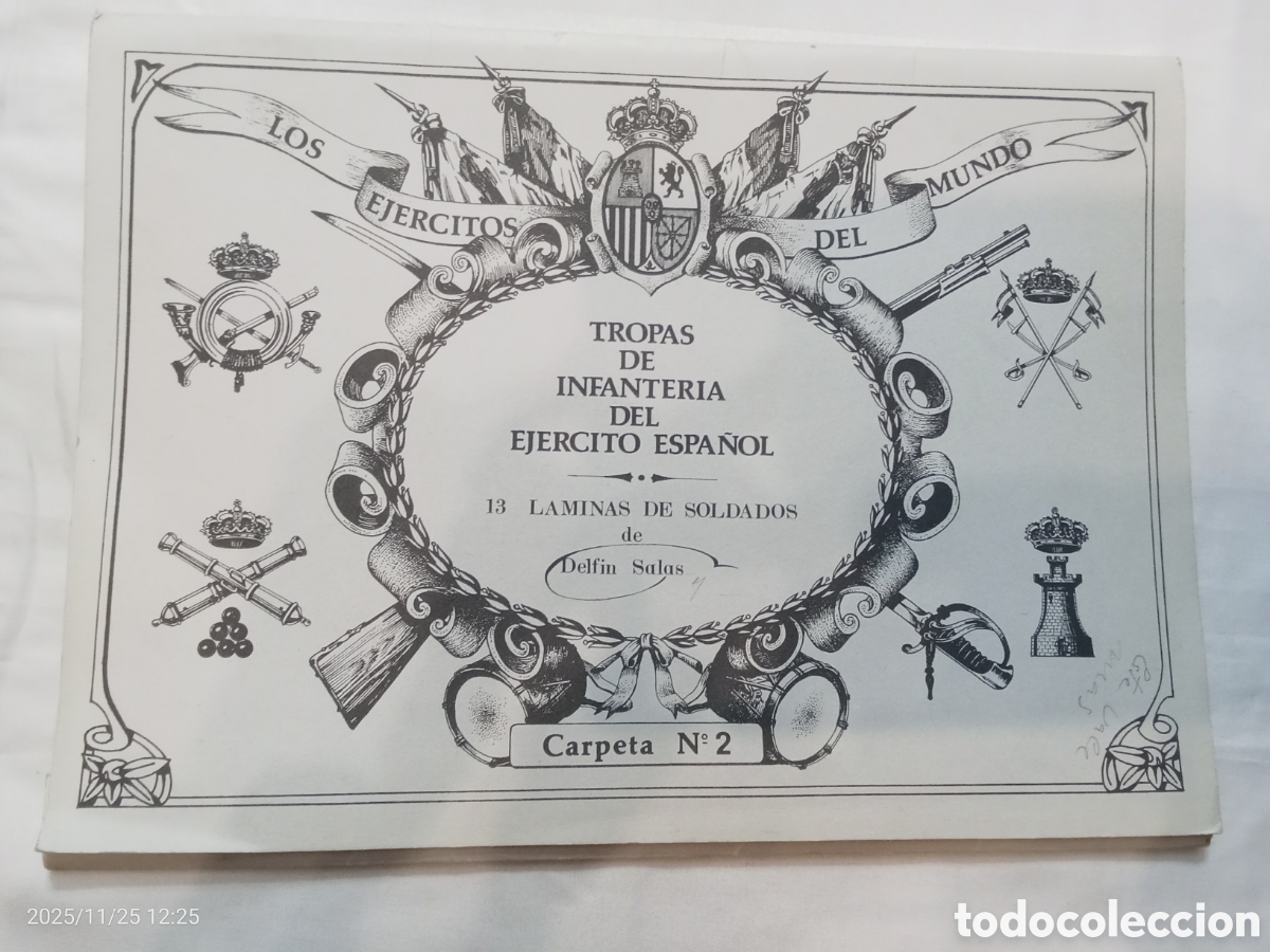 Coleccionismo: Carpeta n&deg;2 con 30 l&aacute;minas Tropas de Infanter&iacute;a DEL Ej&eacute;rcito Espa&ntilde;ol, delf&iacute;n salas 1977