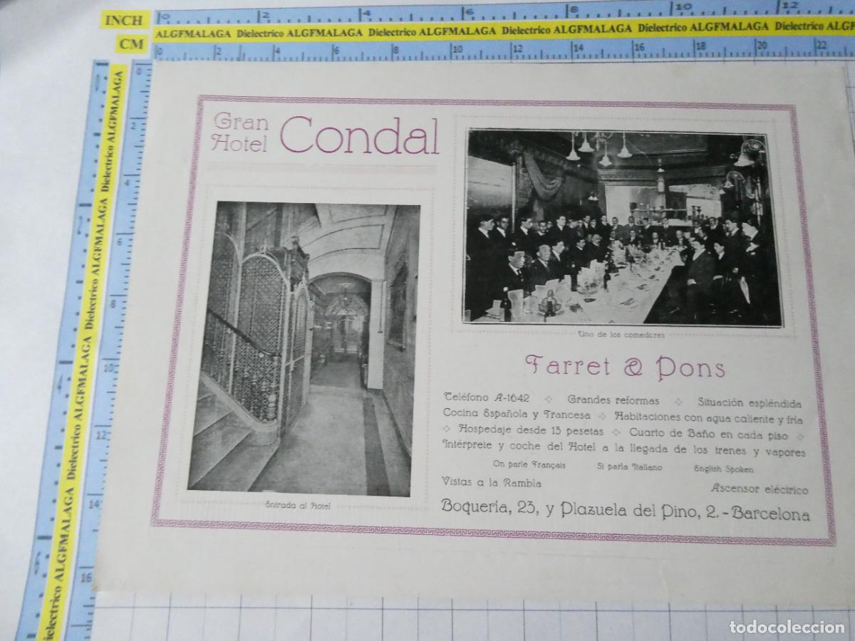 Sammelleidenschaft Papier: ANTIGUA L&Aacute;MINA DOBLE PUBLICIDAD GRAN HOTEL CONDAL BARCELONA / LUIS INGLADA. 4