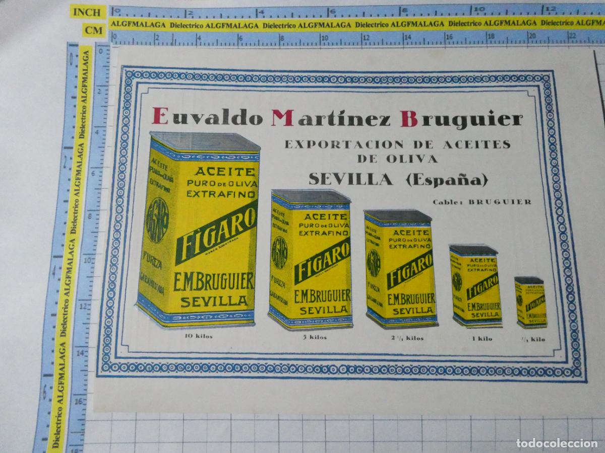 Sammelleidenschaft Papier: ANTIGUA L&Aacute;MINA DOBLE PUBLICIDAD ACEITE OLIVA FIGARO SEVILLA / CONSIGNATARIOS LLOYD. 14