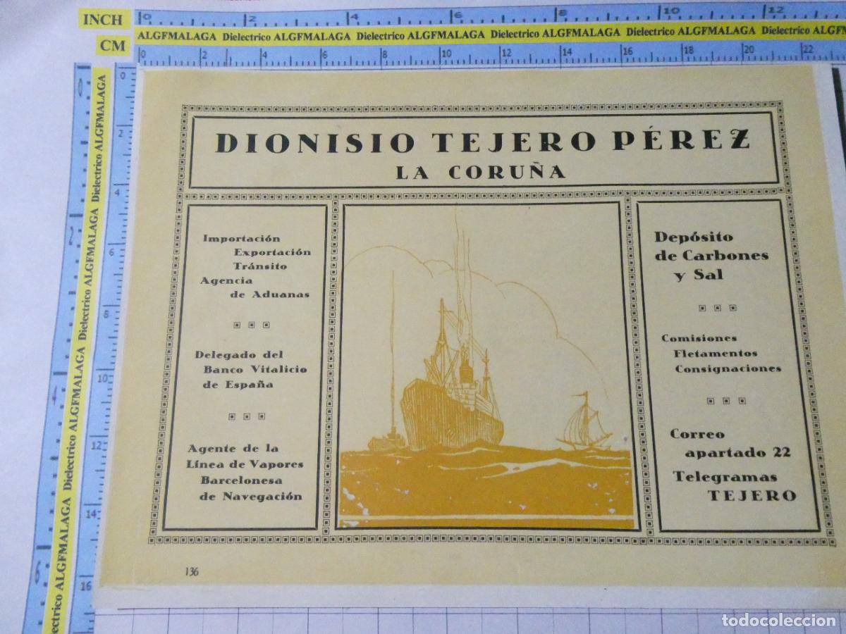 Sammelleidenschaft Papier: ANTIGUA L&Aacute;MINA DOBLE PUBLICIDAD DIONISIO TEJERO PEREZ LA CORU&Ntilde;A / VINOS HARO UGALDE. 16