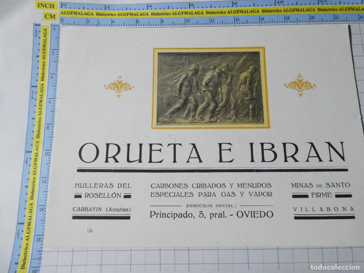 Sammelleidenschaft Papier: ANTIGUA L&Aacute;MINA DOBLE PUBLICIDAD HULLERAS DEL ROSELL&Oacute;N CARBAYIN ASTURIAS CARB&Oacute;N ORUETA IBRAN MINA. 22
