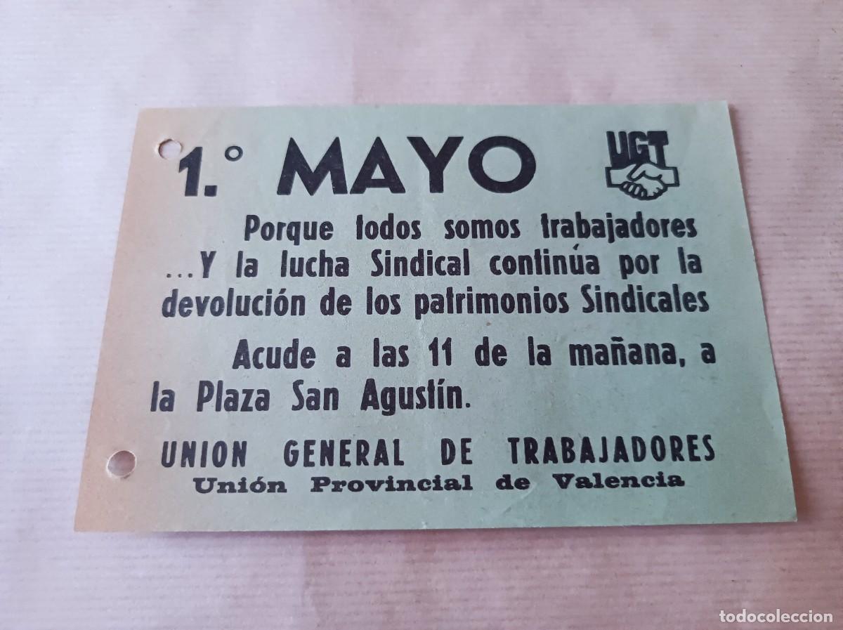 Coleccionismo: DOCUMENTO 1&ordm; DE MAYO COMISIONES OBRERAS CCOO VALENCIA - &Eacute;POCA TRANSICI&Oacute;N