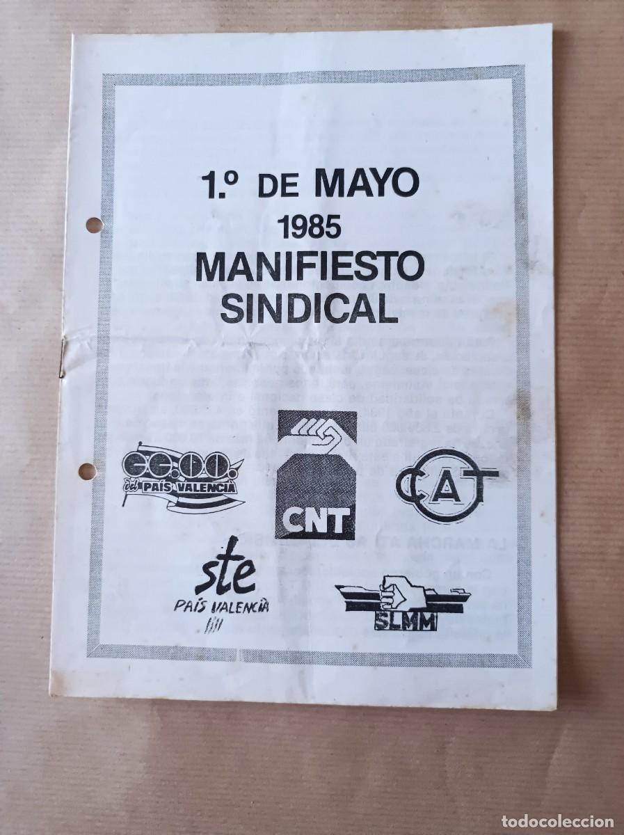 Coleccionismo: DOCUMENTO 1&ordm; DE MAYO COMISIONES OBRERAS CCOO - &Eacute;POCA TRANSICI&Oacute;N