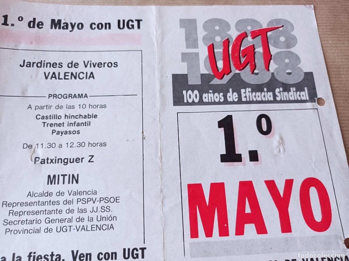 Coleccionismo: DOCUMENTO 1&ordm; DE MAYO UGT - &Eacute;POCA TRANSICI&Oacute;N - Foto 2