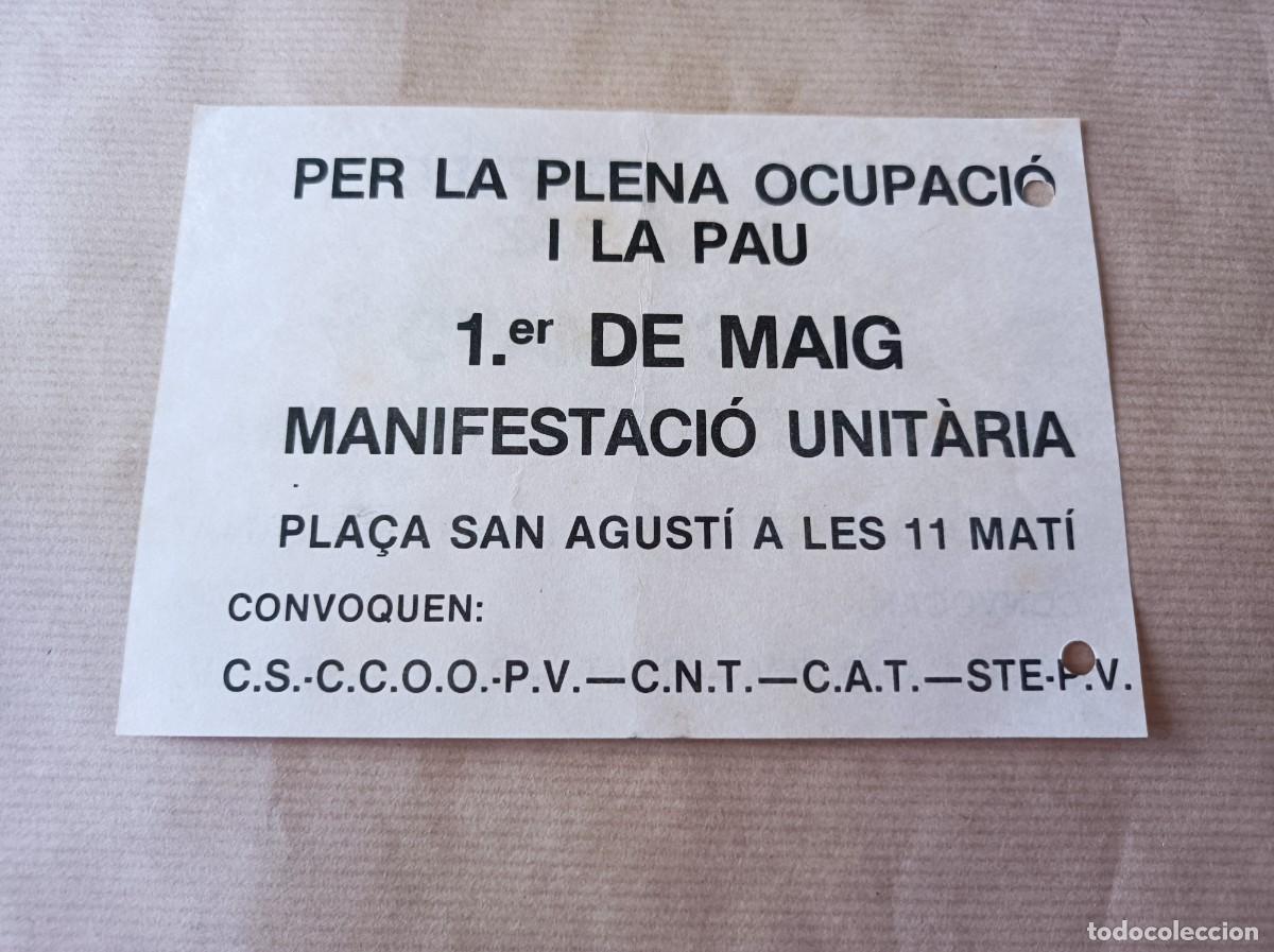 Coleccionismo: DOCUMENTO 1&ordm; DE MAYO CNT CAT AIT - &Eacute;POCA TRANSICI&Oacute;N