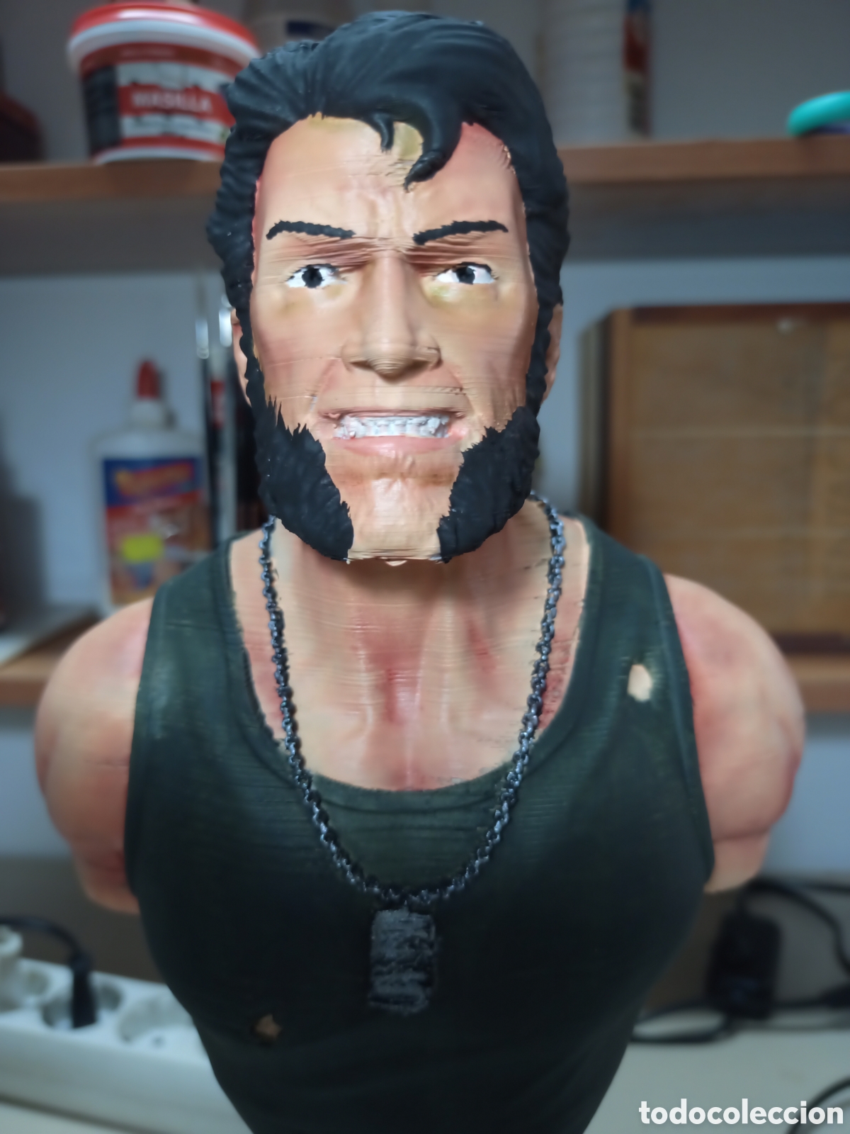 Coleccionismo: Busto de logan lobezno pintado - Foto 3