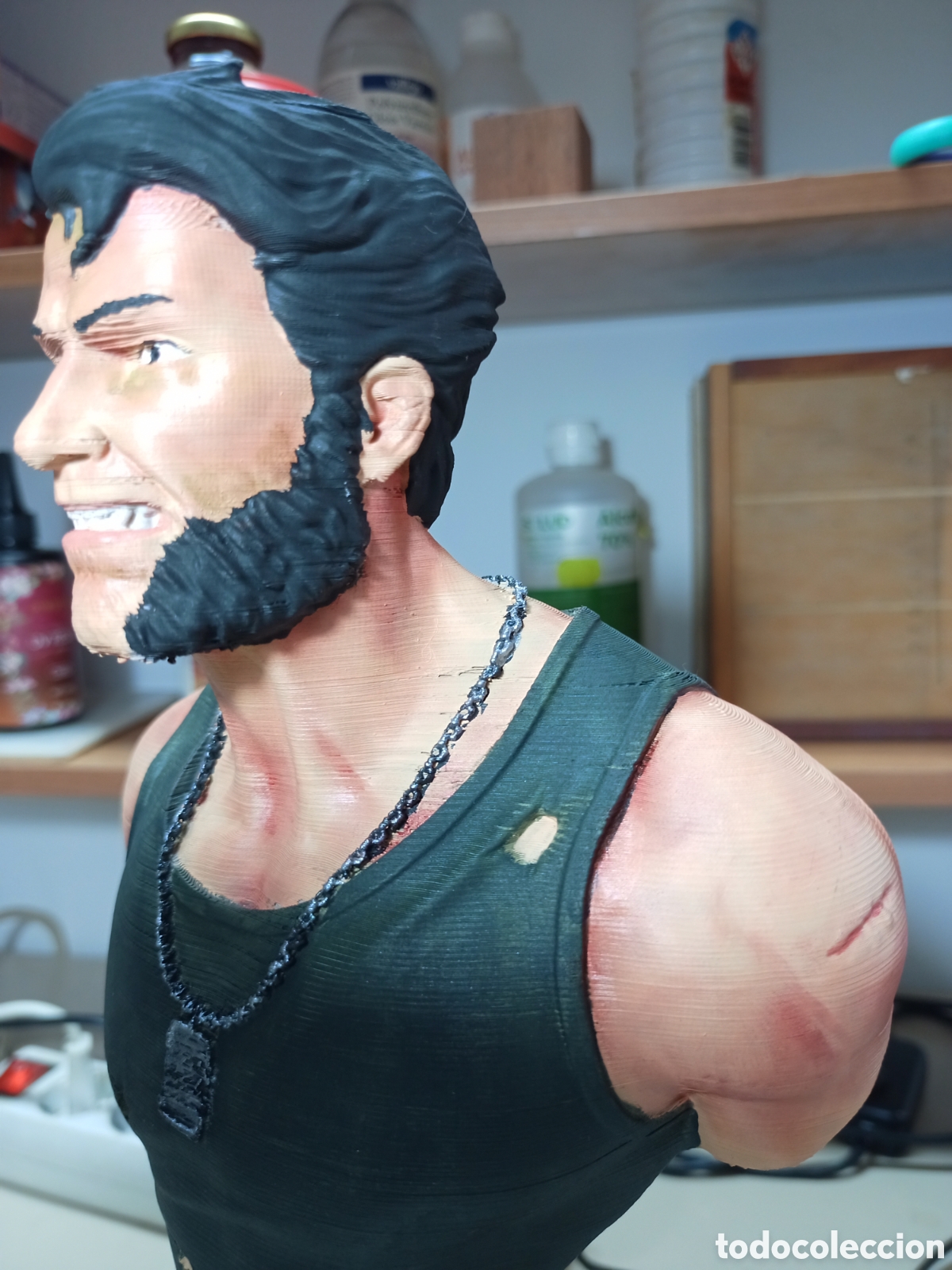 Coleccionismo: Busto de logan lobezno pintado - Foto 6