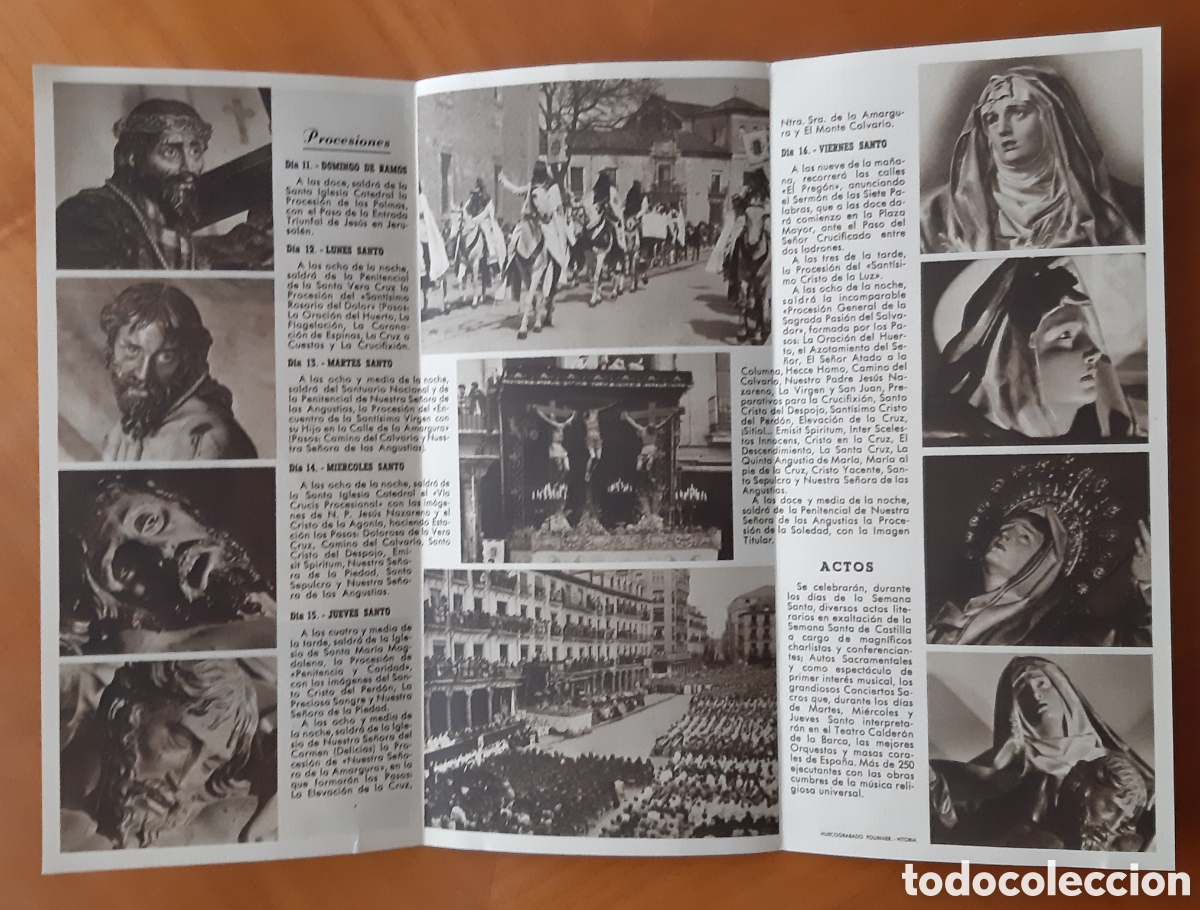 Coleccionismo: Valladolid. Programa Semana Santa 1954. Tr&iacute;ptico. - Foto 2