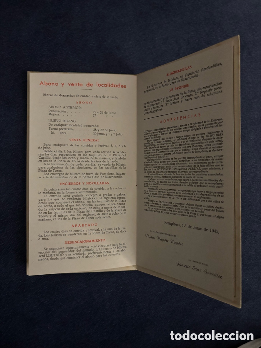 Coleccionismo: Programa San Fermin 1945 - Pamplona - Foto 10