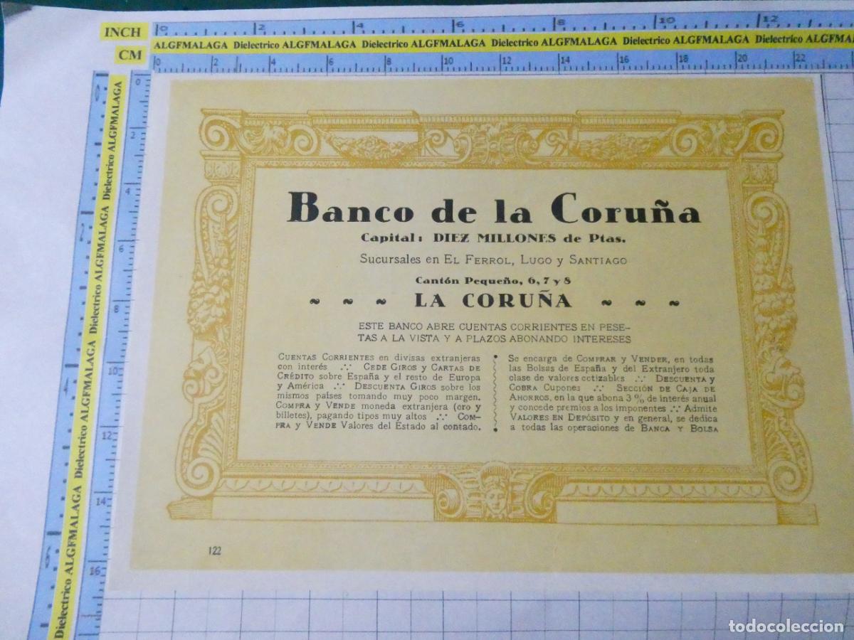 Sammelleidenschaft Papier: ANTIGUA L&Aacute;MINA DOBLE PUBLICIDAD BANCO DE LA CORU&Ntilde;A / AGUA DE MESA INSALUS 47